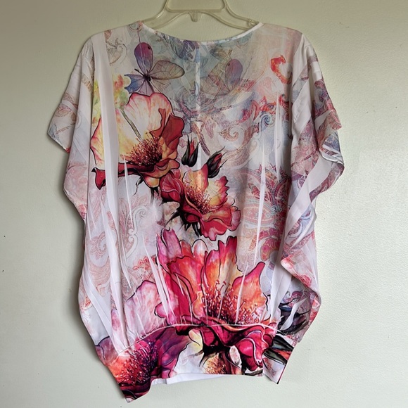 Dressbarn Floral Lace Tropical Blouse Women’s Size Large multicolor - Picture 2 of 8